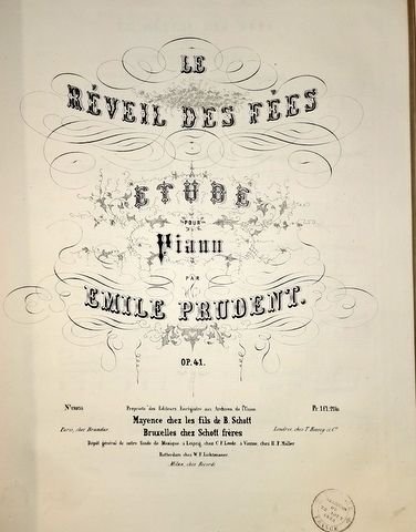 Prudent, Émile: - Le réveil des fées. Etude pour piano. Op. 41
