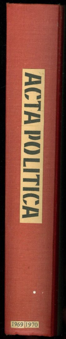  - Acta Politica - tijdschrift voor politicologie - jaargang 1969/1970