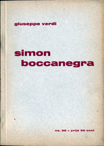 VERDI, Giuseppe / Milo, Henk (vert.) - SIMON BOCCANEGRA