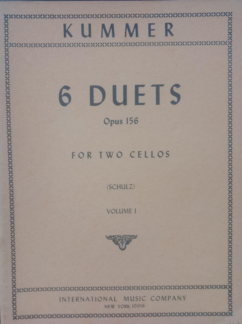 Kummer - 6 Duets opus 156 for Two Cellos (Schulz)  Volume I