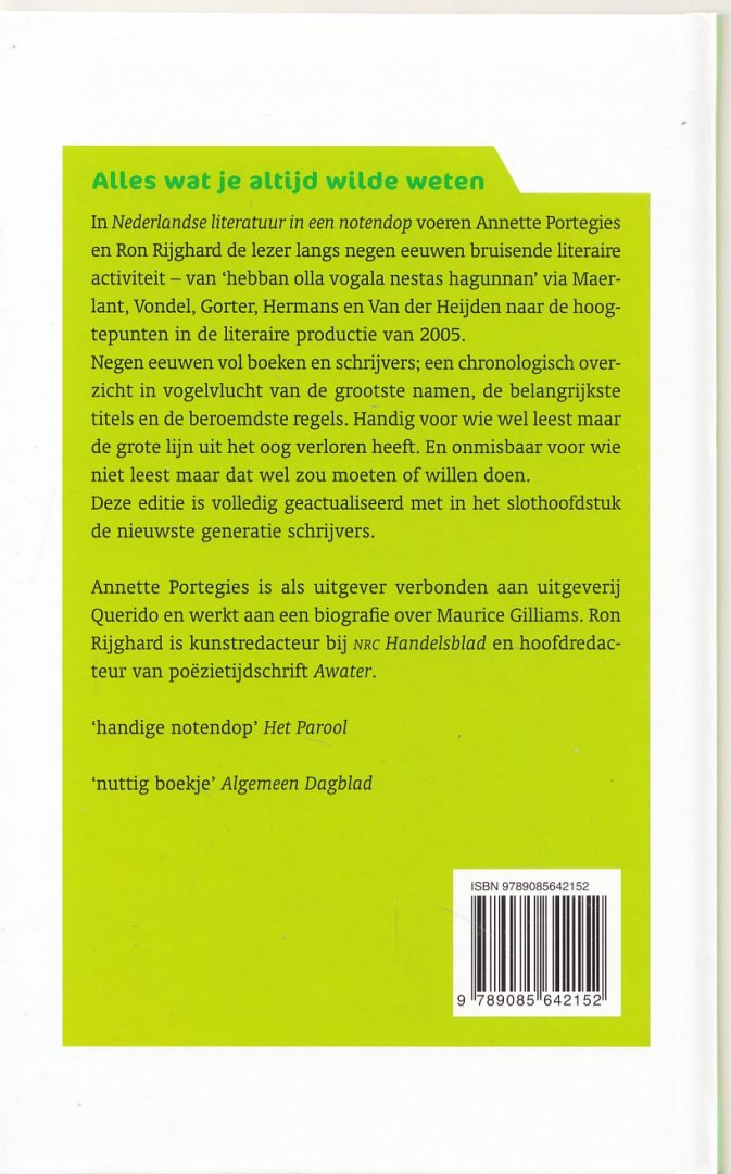 Portegies, Annette - Nederlandse literatuur in een notendop. Alles wat je altijd wilde weten.