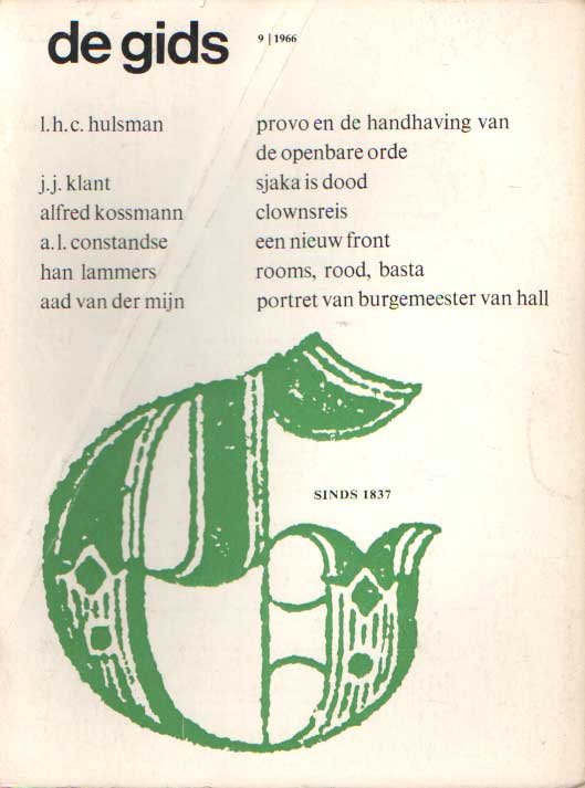 Constandse, H. Mulisch e.a. (redactie), A.L. - De Gids. Algemeen Cultureel Maandblad. Honderdnegenentwintigste jaargang, 1966 no. 9