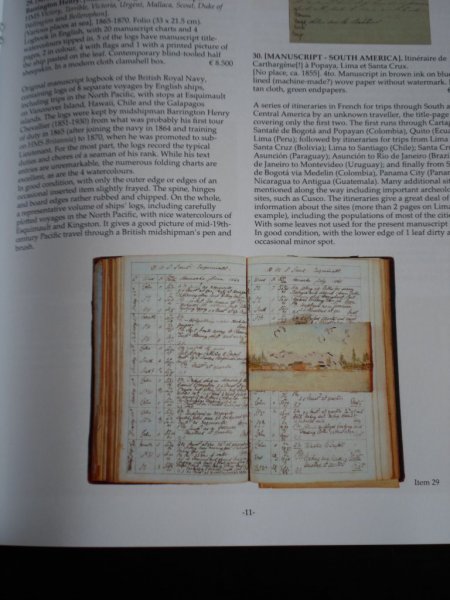 Catalogus - Middle & South America, Exploration and Travel