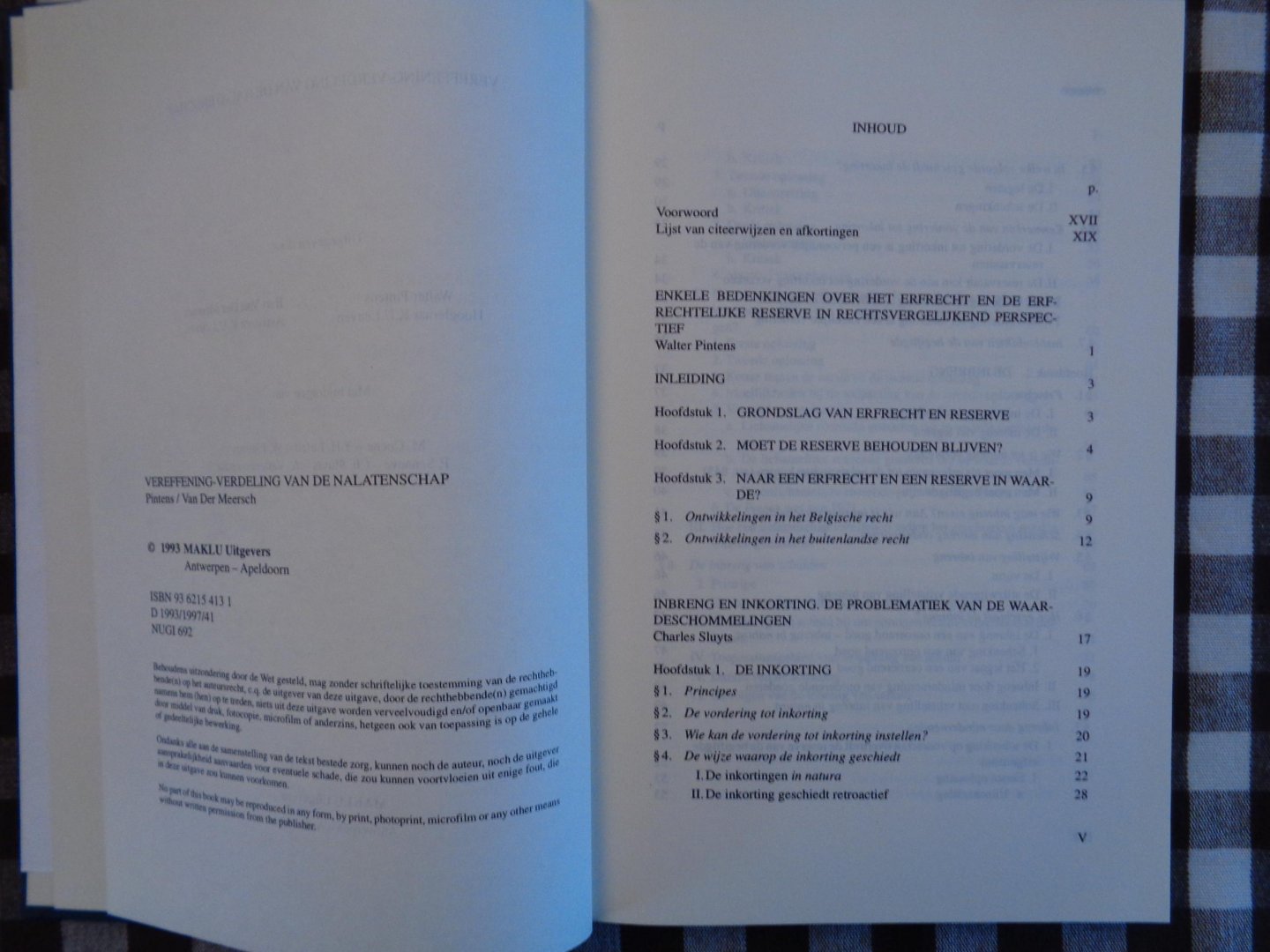 w.pintens-van der meerch - vereffening -verdeling van de nalatenschap