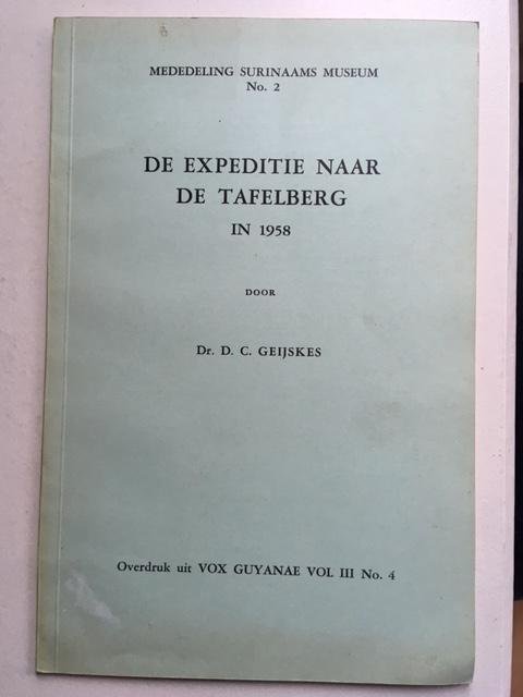 Mededling Surinaams musuem No. 2: De expeditie naar de Tafelberg in 1958