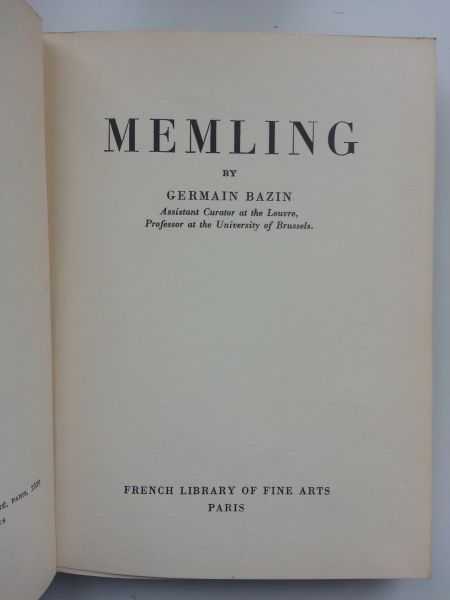 Bazin, Germain - Memling (ENGELSTALIG)