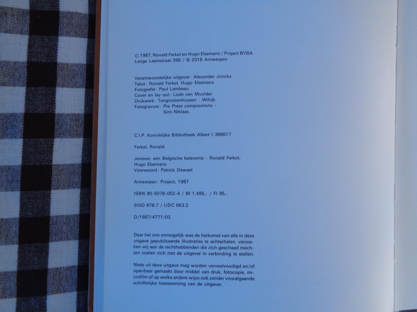 Ferket - Jenever een belgische belevenis / druk 1