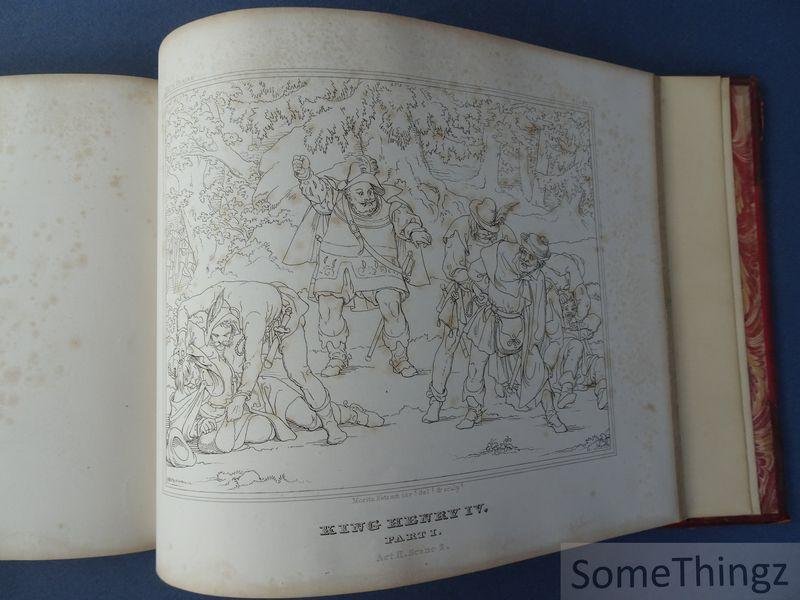 Retzsch, Moritz (ills.) /  C. A. Boettiger, Carl Borromaeus von Miltitz and Hermann Ulrici (text). - Outlines to Shakespeare's Dramatic Works. - Gallerie zu Shakspear's dramatischen Werken. In Umrissen erfunden und gestochen von Moritz Retzsch. Complete in one Volume. [German and English text.]