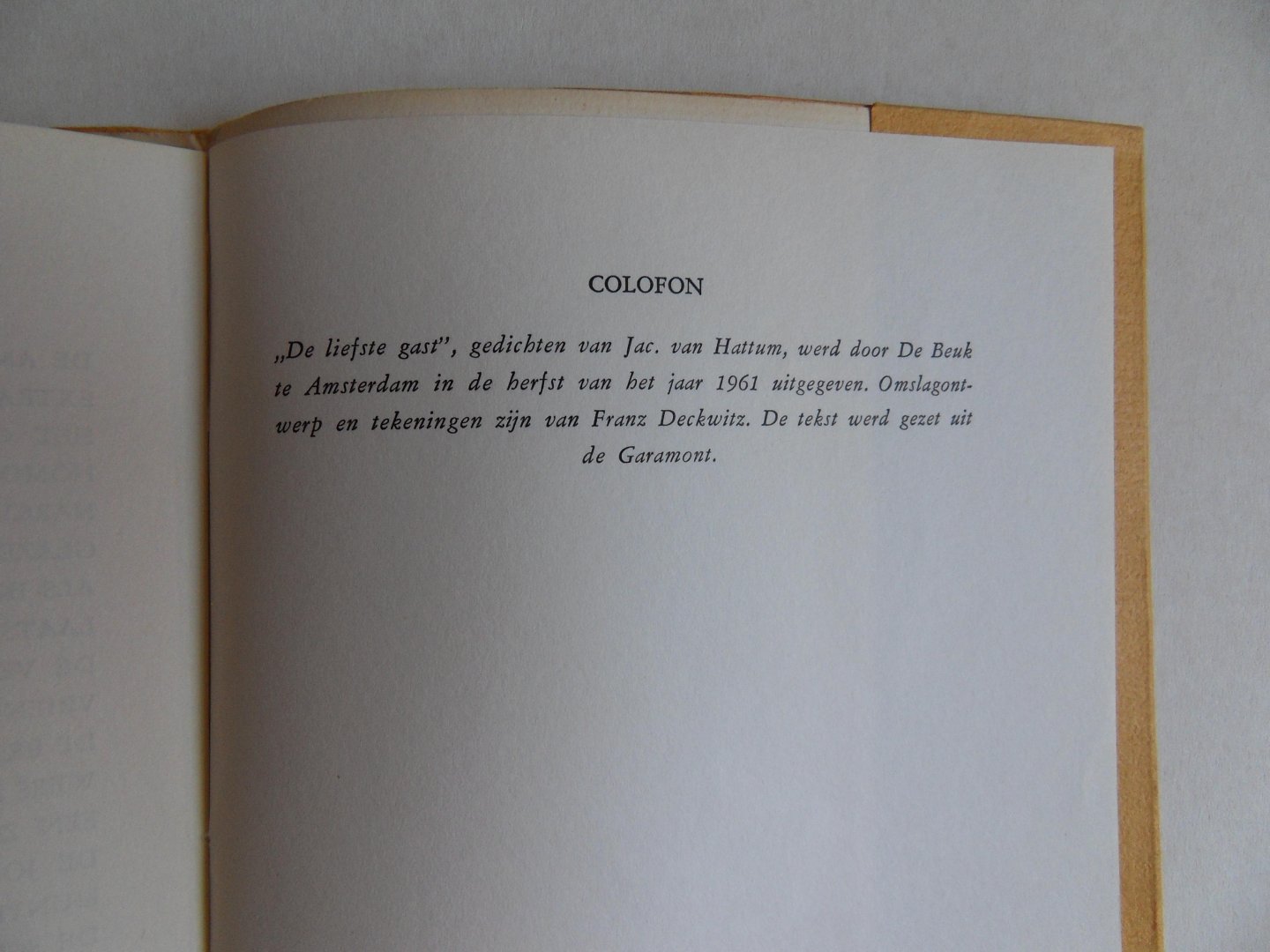 Hattum, Jac. van. - De liefste gast.