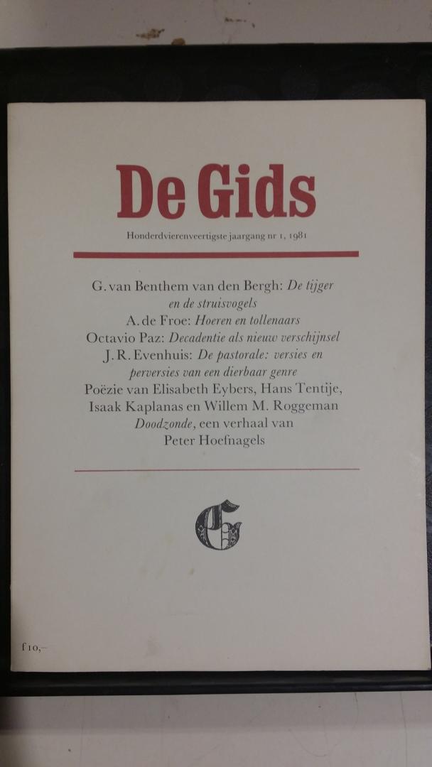 Constandse, A.L. en  Mulisch, H. - De Gids. Algemeen Cultureel Maandblad 1982 Compleet.