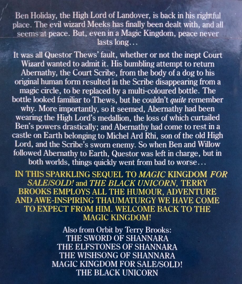 Brooks, Terry - Wizard at Large (A Magic Kingdom of Landover Volume 3) (ENGELSTALIG)
