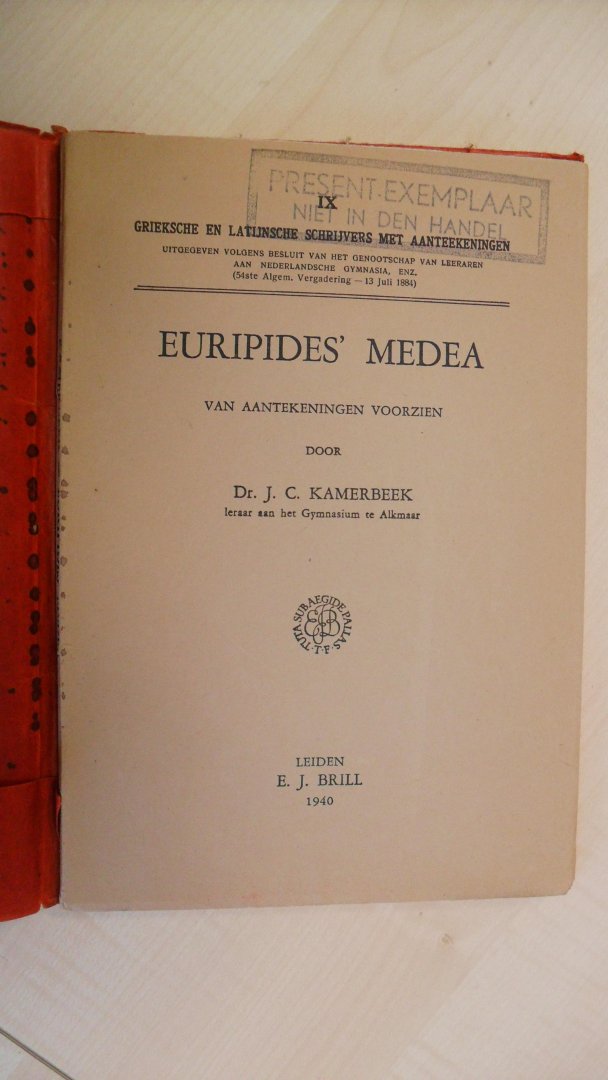 Grieksche en Latijnsche schrijvers / Dr.J.C.Kamerbeek - Euripedes Medea