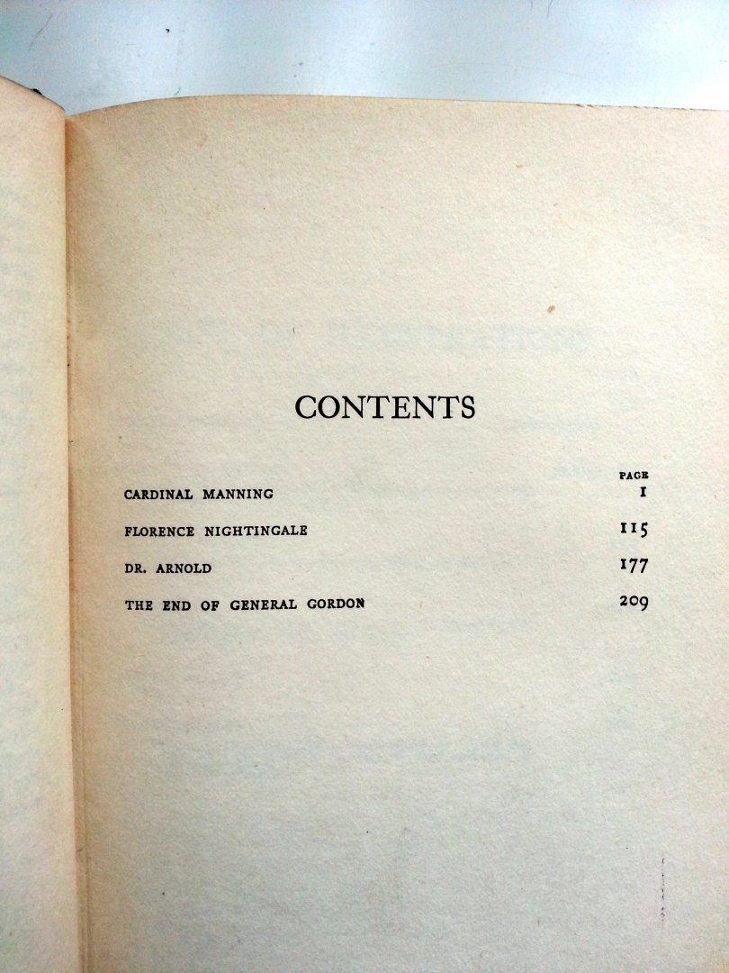 Strachey, Lytton - Eminent Victorians (Cardinal Manning - Florence Nightingale - Dr. Arnold - General Gordon) (ENGELSTALIG)