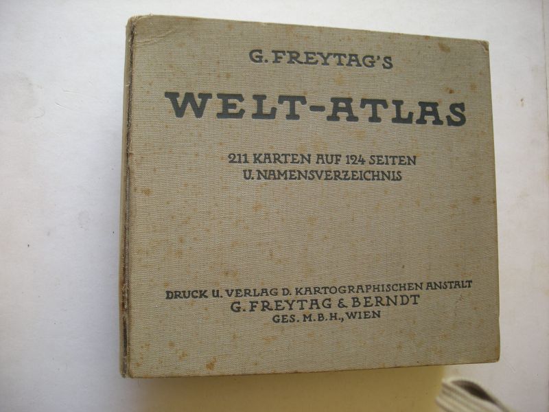 Freytag, G. red. - G. Freytag's Welt-Atlas, 211 Karten auf 124 Seiten u.Namensverzeichnis
