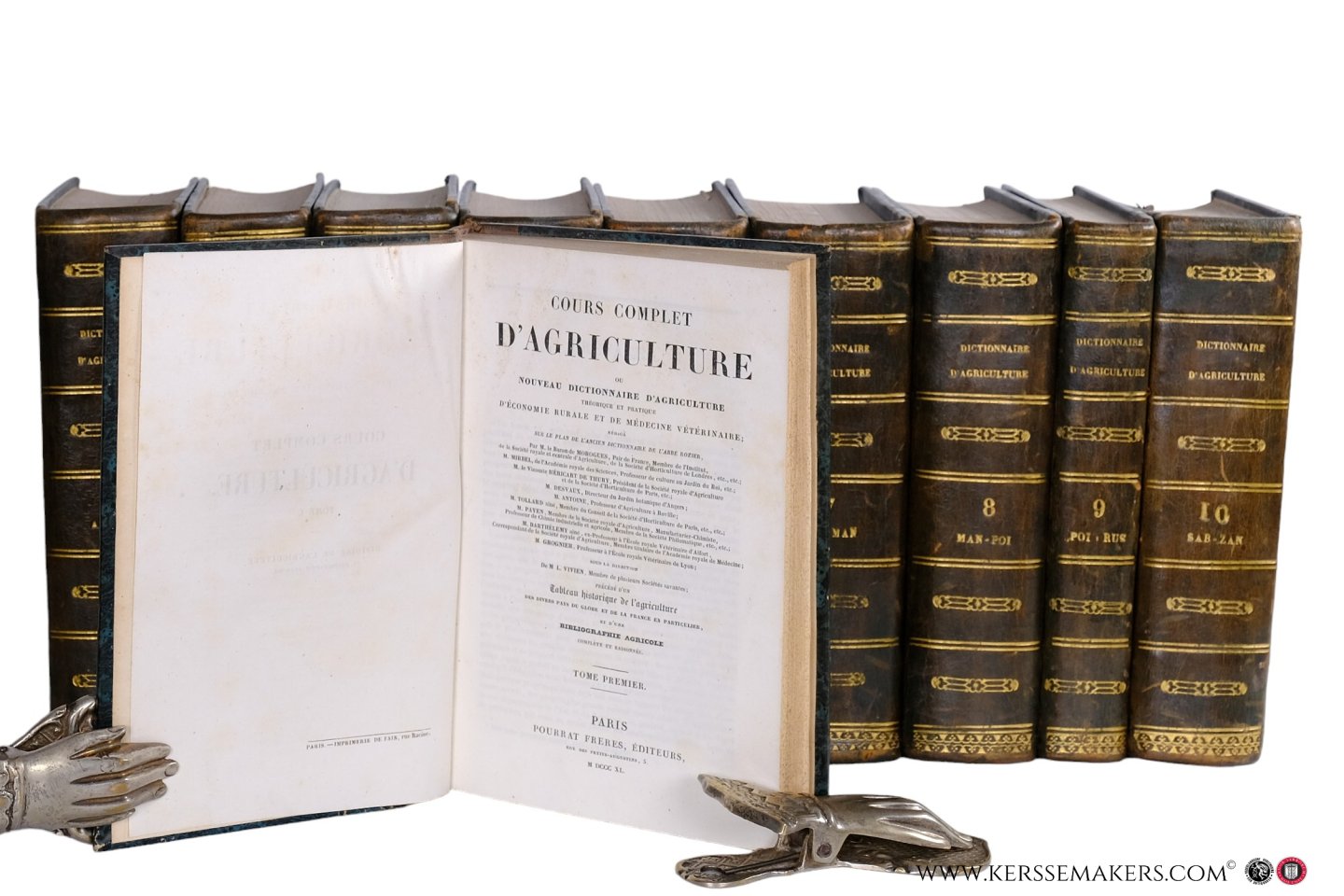 Vivien, (sous la dir. de) - Cours complet d'agriculture ou Nouveau dictionnaire d'agriculture théorique et pratique d'économie rurale et de médecine vétérinaire; rédigé sur le plan de l'ancien dictionnaire de l'abbé Rozier, par le baron de Morogues, Mirbel, Héricart...