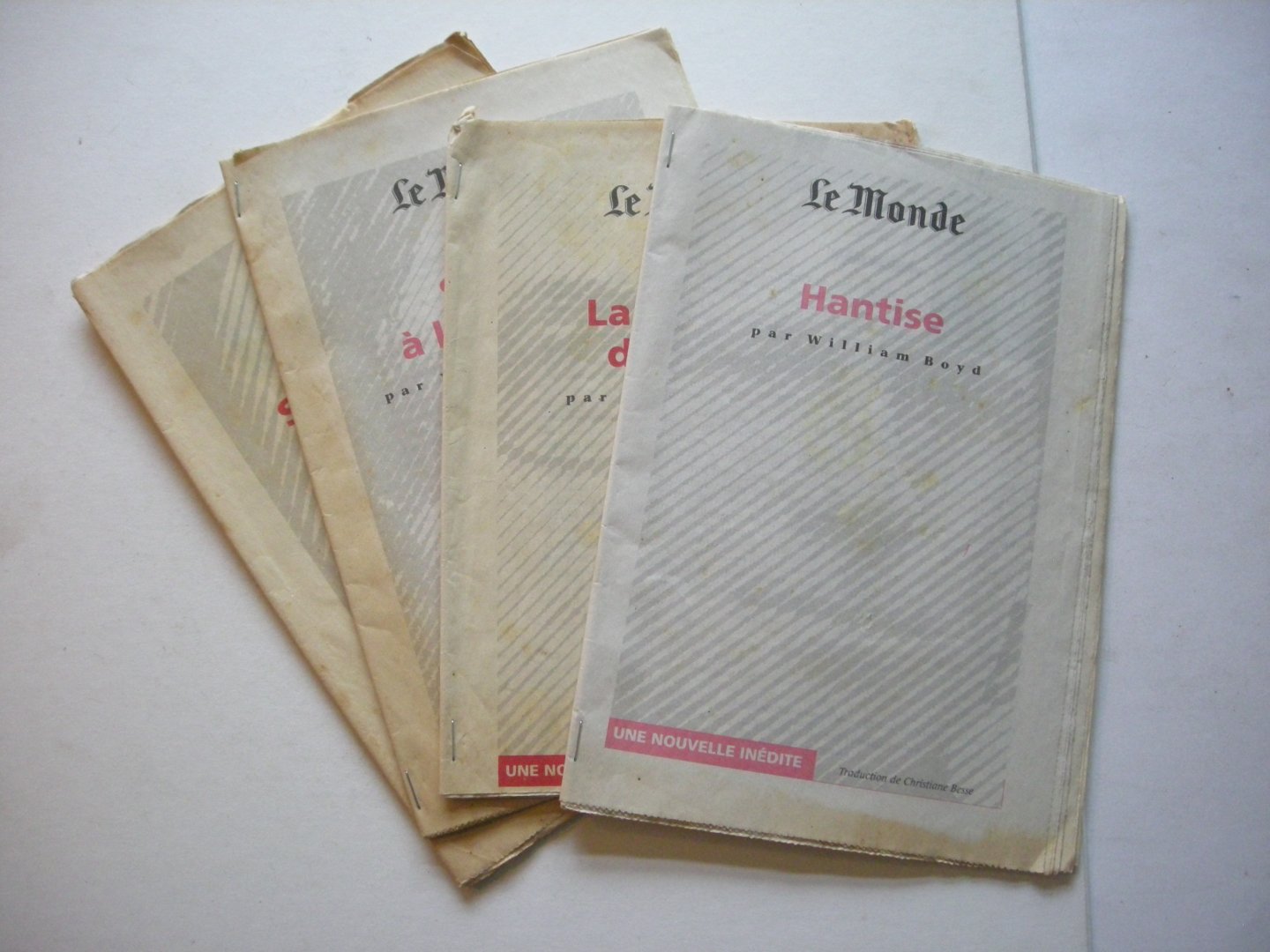 Boyd, W,  Kadare, I,  Tsutsui, Y.,  Marias, J. - Hantise / La menace du soleil / Soldat a la journee / Sale caractere