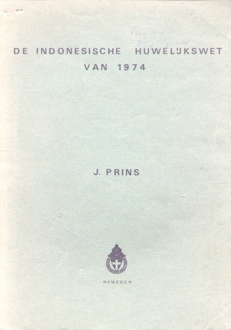 Prins, J. - De Indonesische Huwelijkswet van 1974