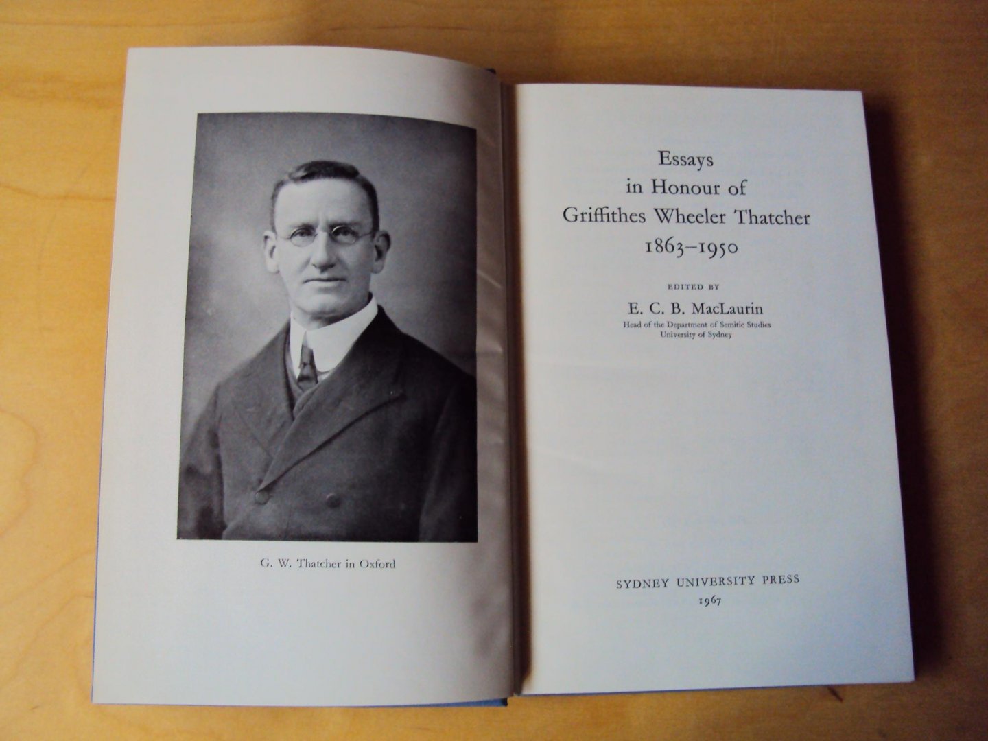 MacLaurin, E.C.B. - Essays in Honour of G.W. Thatcher