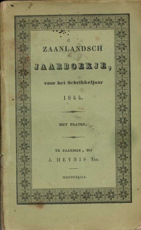 N.n. - Zaanlandsch Jaarboekje voor het jaar 1844 met platen