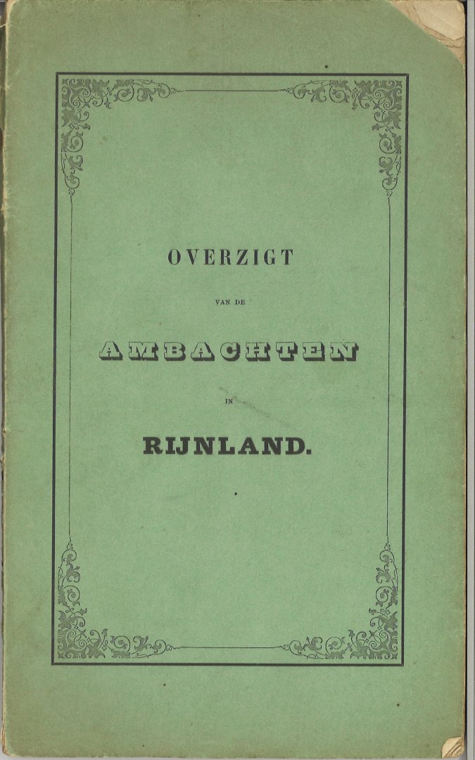 zonder auteur - Overzigt van de Ambachten in Rijnland