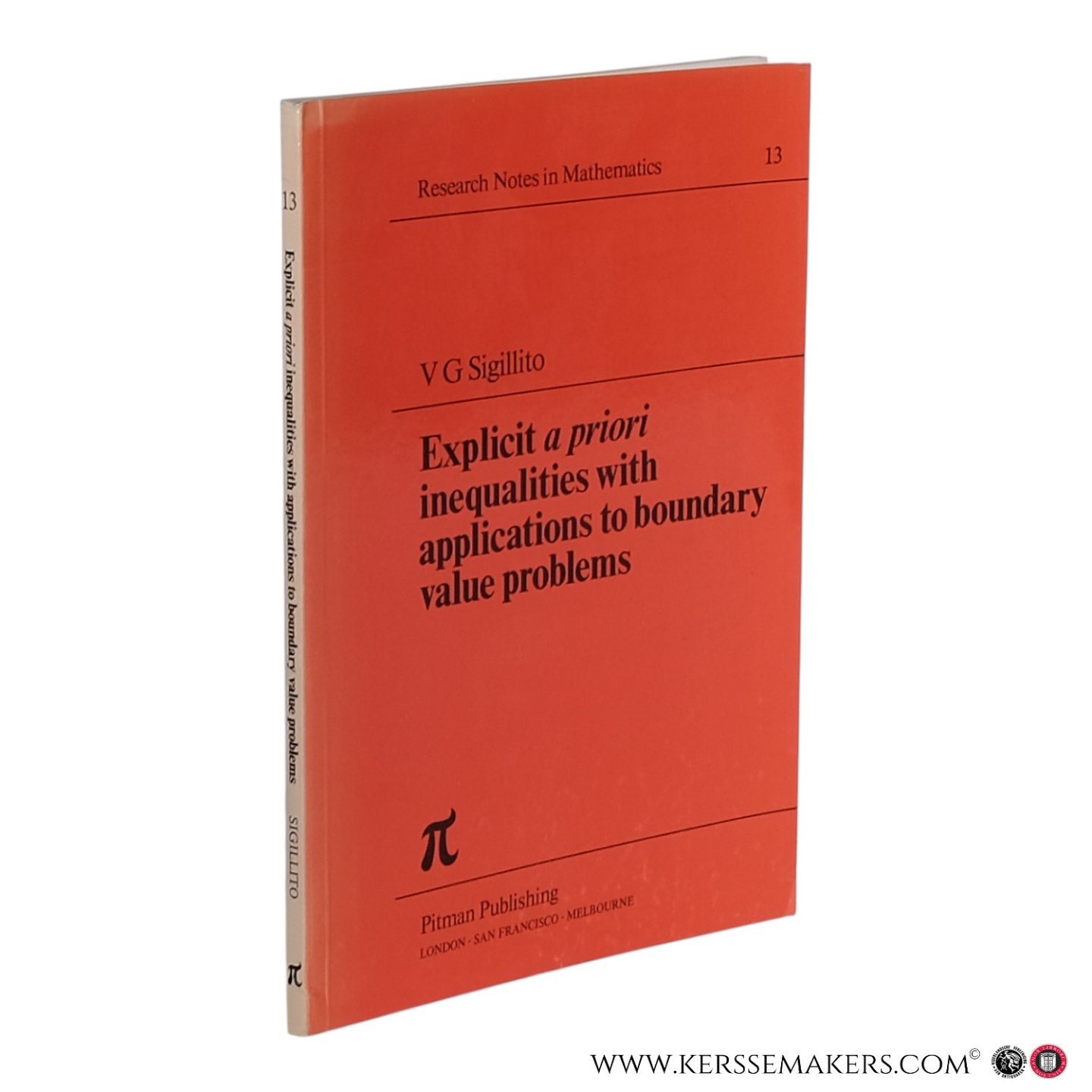 Sigillito, V.G. - Explicit a priori Inequalities with Applications to Boundary Value Problems.
