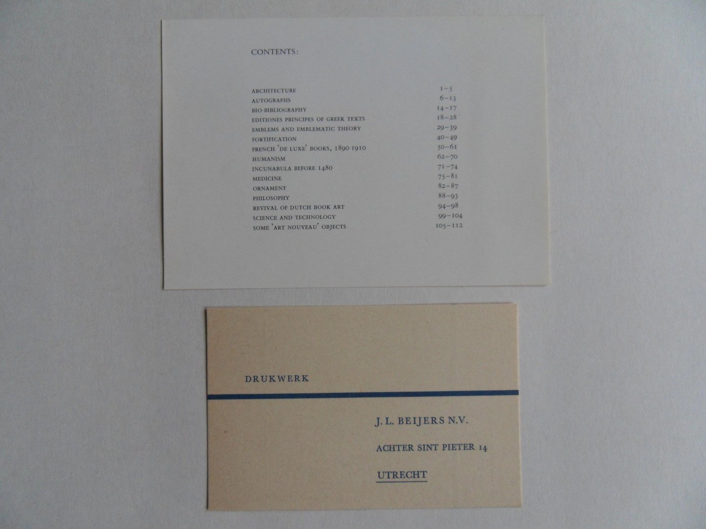 Beijers, J.L. - Catalogue 140. - A Choice from our Favourite Fields.