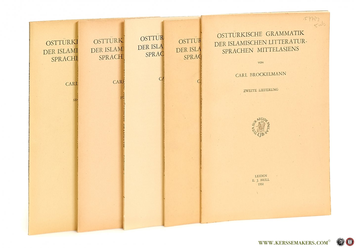 Brockelmann, Carl. - Ostturkische Grammatik der Islamischen Literatursprachen Mittelasiens. 2-6 Lieferung.