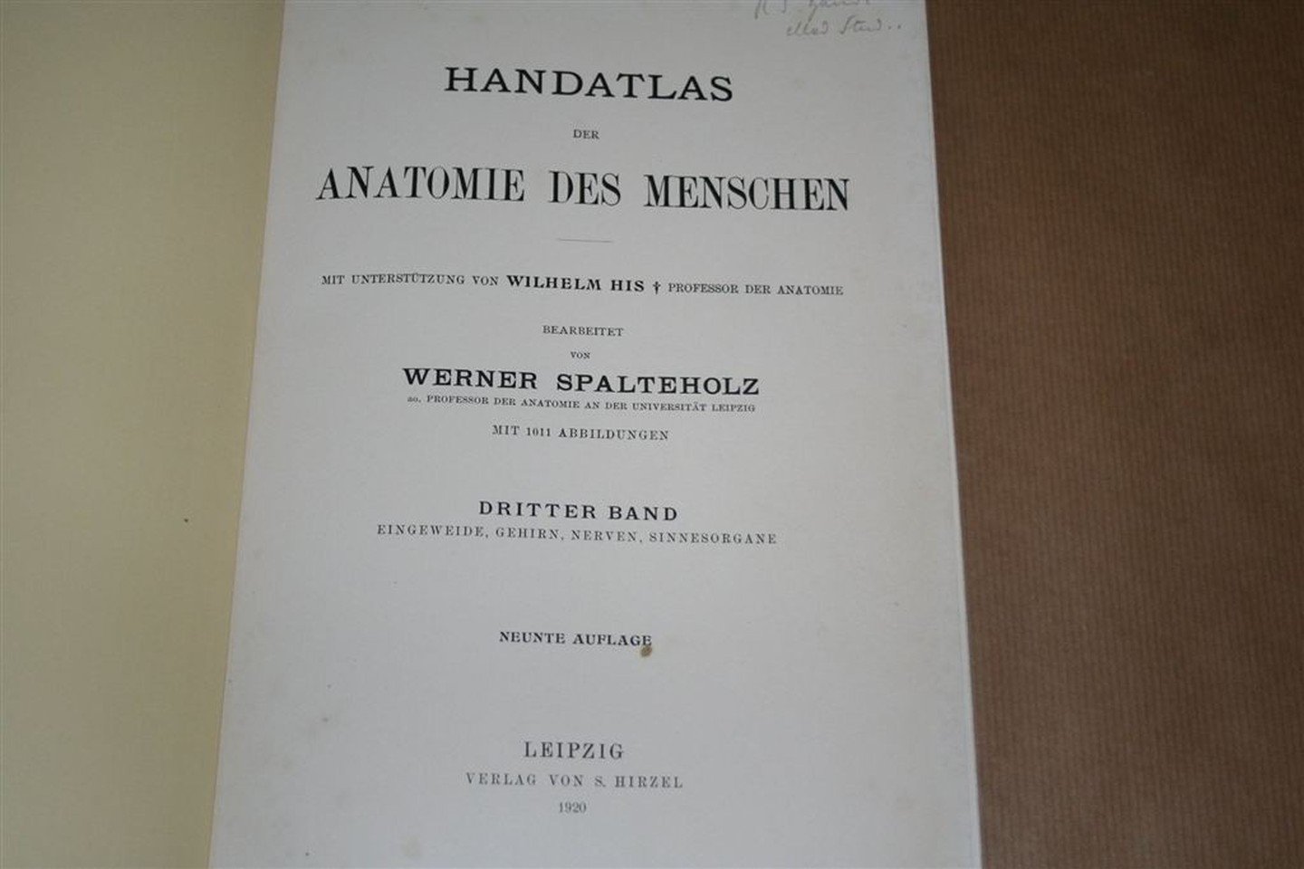 Werner Spalteholz - Handatlas der Anatomie des Menschen — Band 3. Eingeweide, Gehirn, Nerven, Sinnesorgane