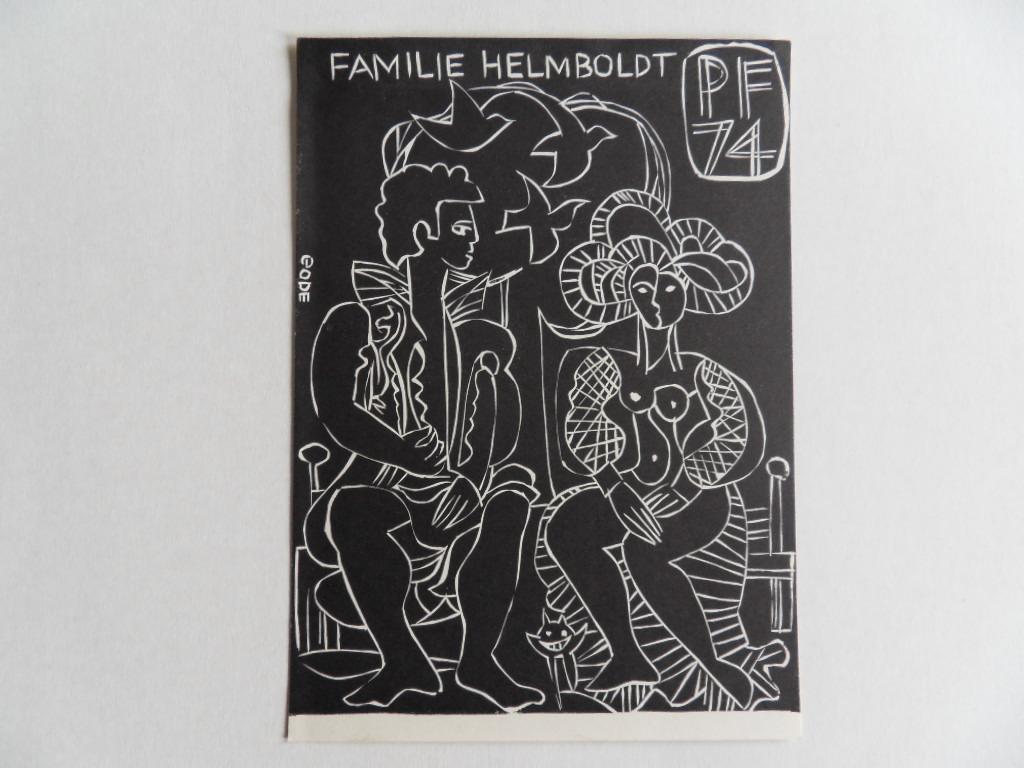 Helmboldt, Familie. [ Graficus Gode? ]. - Familie Helmboldt - PF 74 - Techniek zeefdruk? [ Beperkte oplage, echter aantal onbekend ].