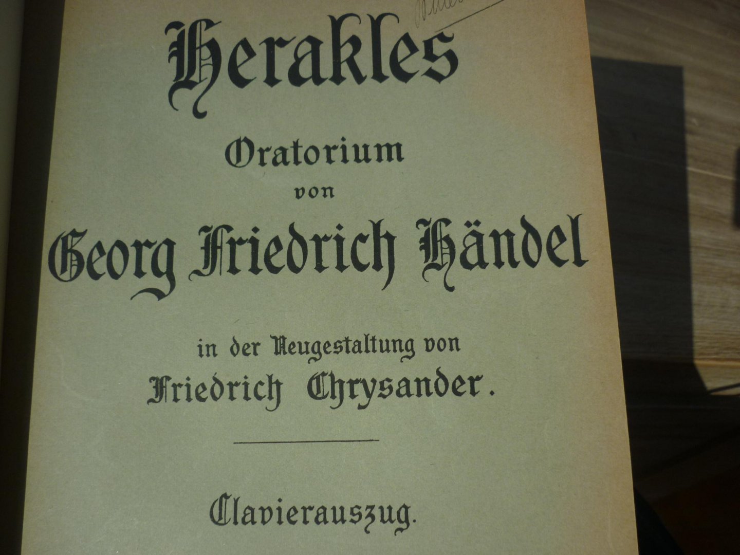 Handel; Georg Friedrich (1685-1759) - HERAKLES Oratorium für 4 Solostimmen, Chor und Orchester - Piano-uittreksel; in der Heugestaltung von Friedrich Chrysander - 1927