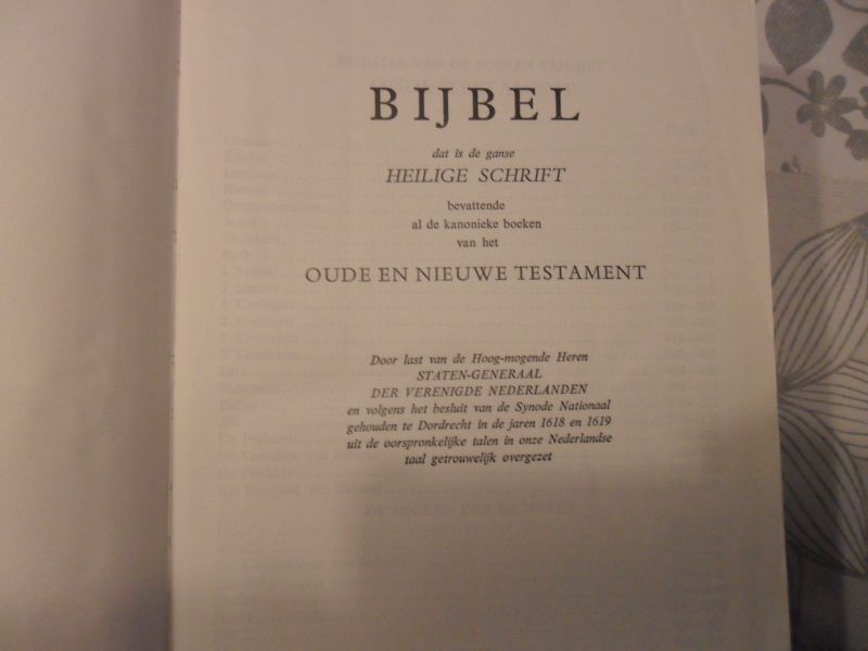 Staten Generaal - Bijbel dat is de ganse heilige schrift bevattende al de kanonieke boeken van het oude en nieuwe testament