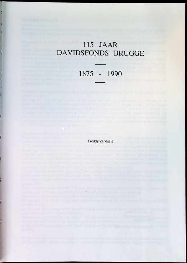 Freddy Vandaele - 115 jaar Davidsfonds Brugge 1875 - 1990