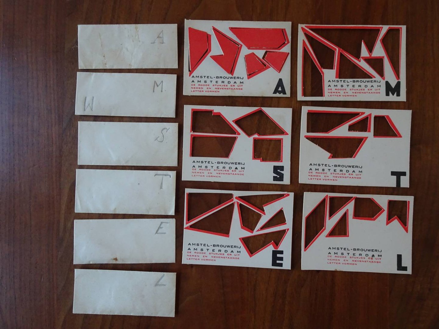 N.n.. - Amstel-Brouwerij Amsterdam. Zes-delige letterpuzzel.