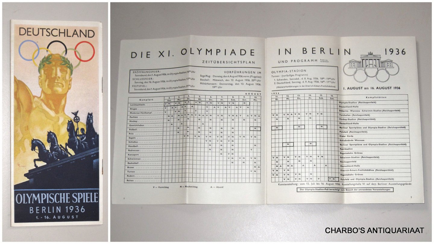 N/A, - Deutschland. Olympische Spiele 1936, 1. - 16. August.