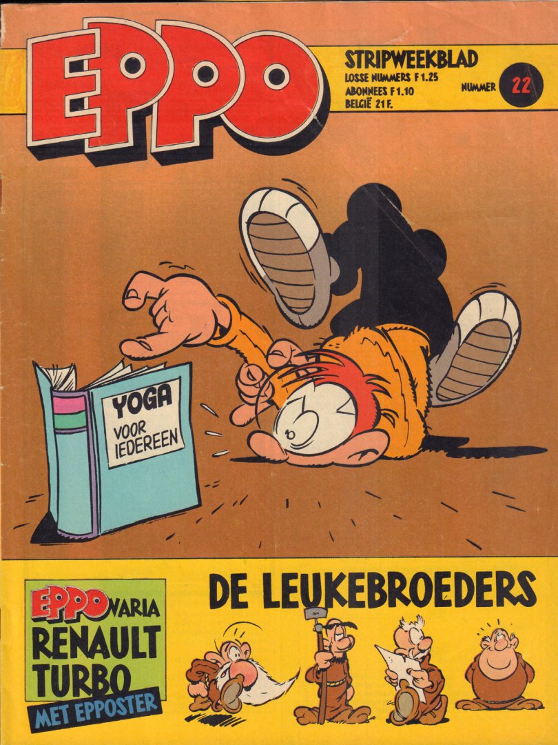 Diverse auteurs - Stripweekblad Eppo / Dutch weekly comic magazine Eppo 1980 nr. 22 met o.a./with a.o. DIVERSE STRIPS / VARIOUS COMICS a.o. ASTERIX/LUCKY LUKE/DE PARTNERS/ROEL DIJKSTRA + POSTER RENAULT V 6 TURBO (2 p.),  goede staat / good condition