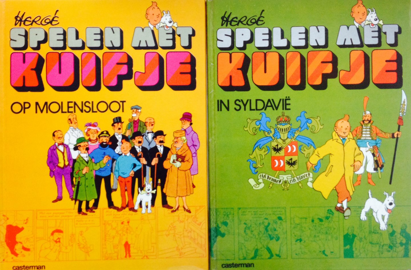 Hergé - Spelen met Kuifje, op Molensloot en in Syldavië. Twee titels, complete set.