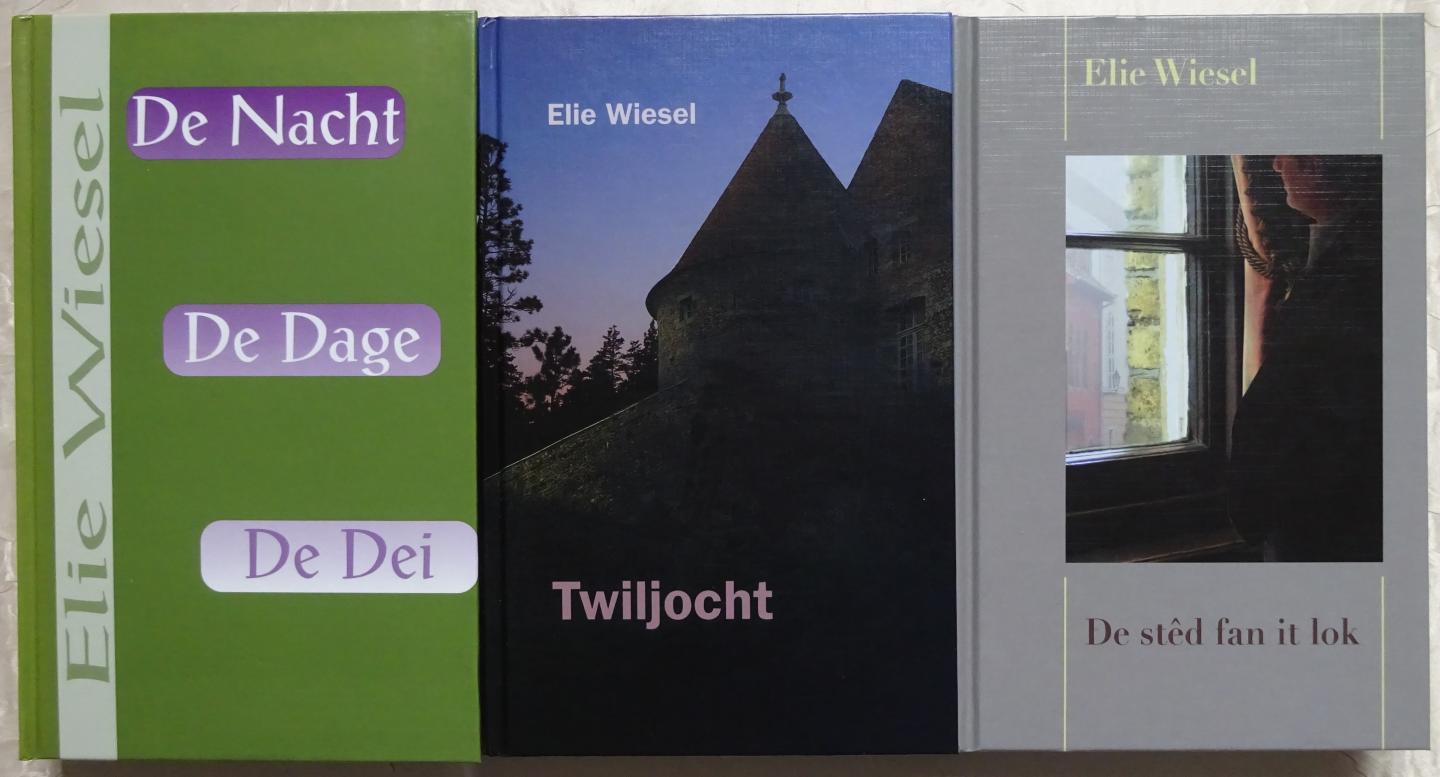 Wiesel, Elie - 7 boeken: Alle rivieren rinne nei see 1+2; … mar de see rekket nea net fol 1+2; De Nacht, De Dage, De Dei; Twiljocht; De stêd fan it lok