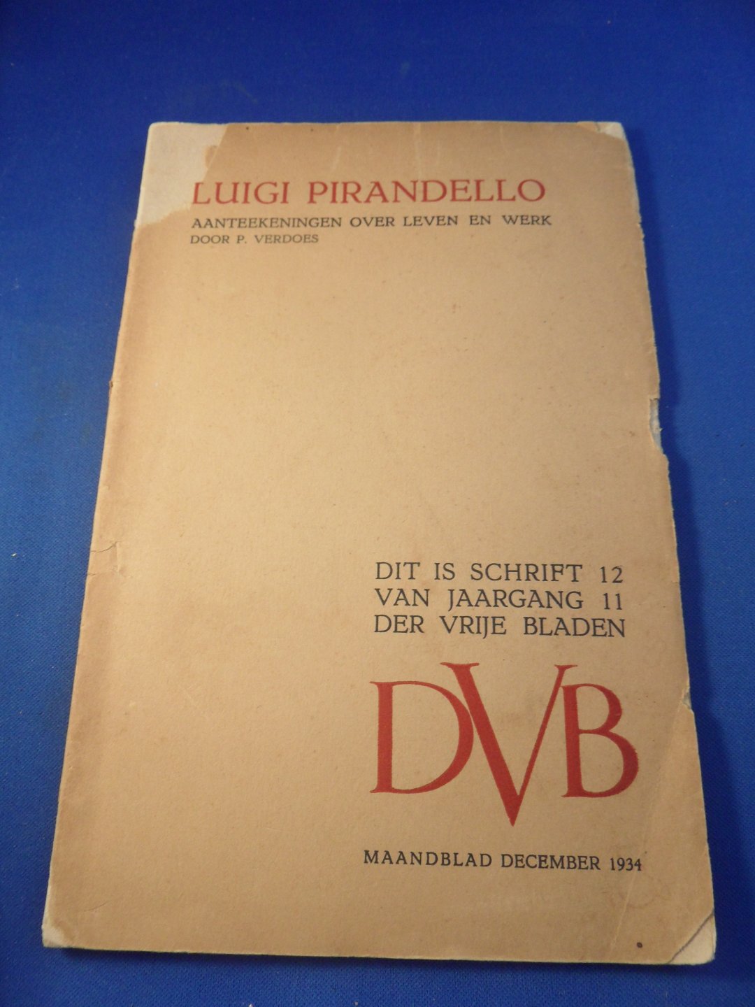 Verdoes, P. - Luigi Pirandello. Aanteekeningen over leven en werk