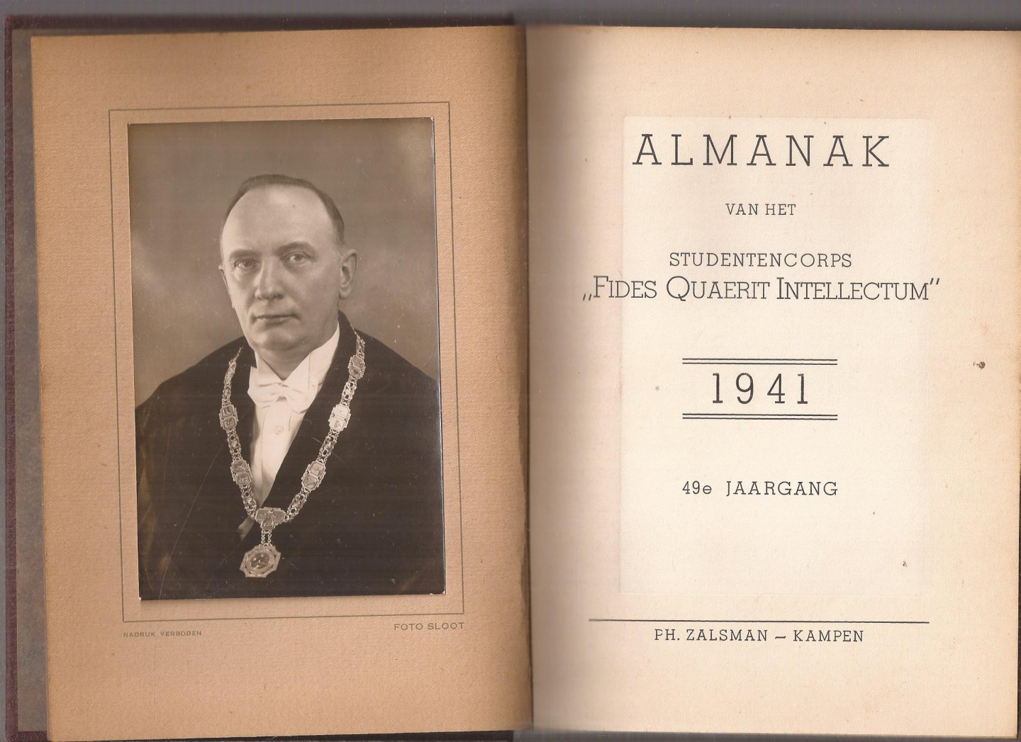  - Almanak van het studentencorps "Fides Quærit Intellectum" voor het jaar 1941. 49e Jaargang.