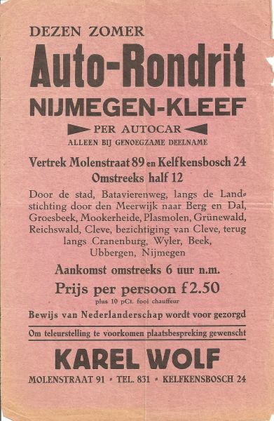 ( Karel Wolf ) - Auto-rondrit Nijmegen - Kleef