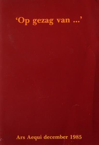 Breed, Jan | e.a. - Op gezag van ...