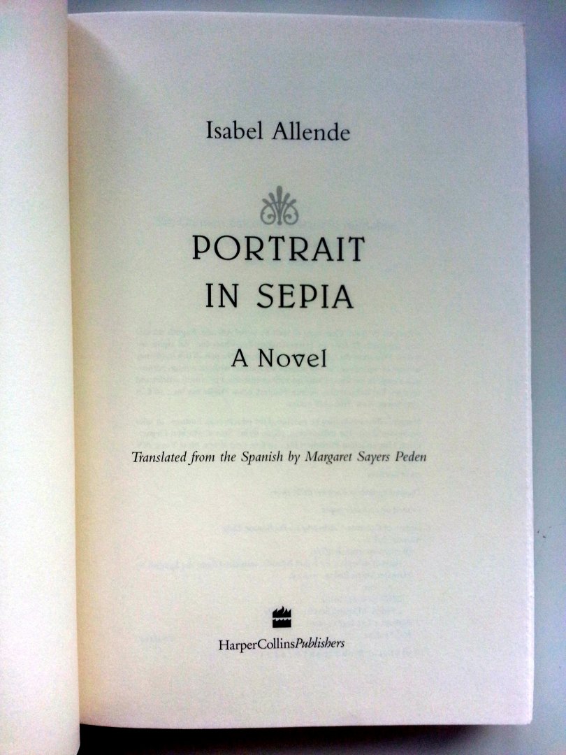Allende, Isabel - Portrait in Sepia (Ex.1) (ENGELSTALIG)
