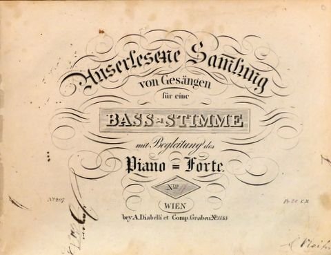 Spohr, Louis: - Arie für eine Bass-Stimme (Du schöner Stern). Mit Begleitung des Pianoforte (Auserlesene Sammlung von Gesängen für eine Bass-Stimme mit Begleitung des Piano-Forte. Nro [handschr.:] 17)