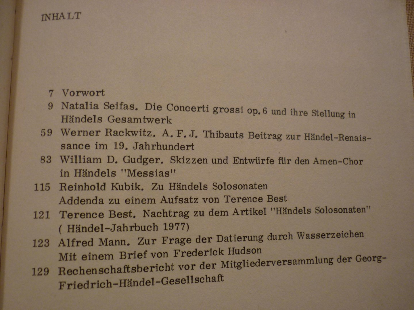 Händel; Georg Friedrich (1685–1759) - Jahrbuch 26. Jahrgang 1980; herausgegeben von der Georg Friedrich Handel-Gesellschaft