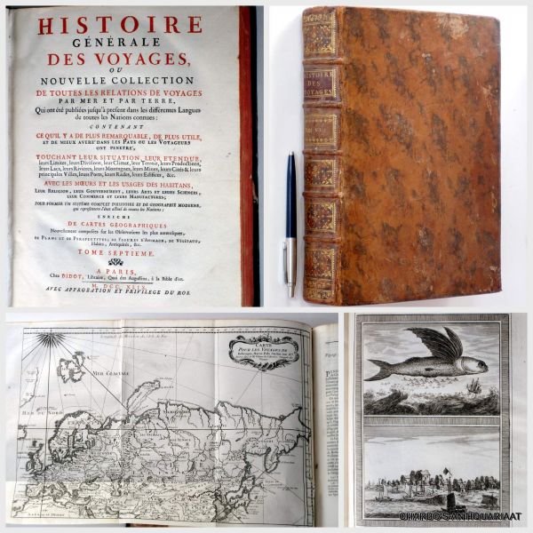 PREVOST D'EXILES, ANTOINE-FRANCOIS, - Histoire générale des voyages, ou nouvelle collection de toutes les relations de voyages par mer et par terre... Tome septième: Voyages dans la Tartarie orientale et du Tibet (suite) & Voyages dans la Tartarie, le Tibet, la Bakkarie & la Chine...