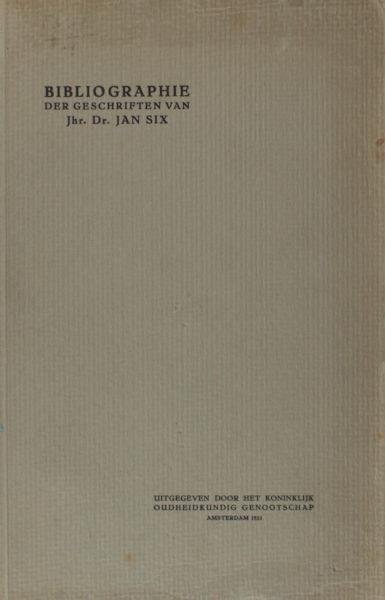  - Bibliographie der geschriften van Jhr. Dr. Jan Six.