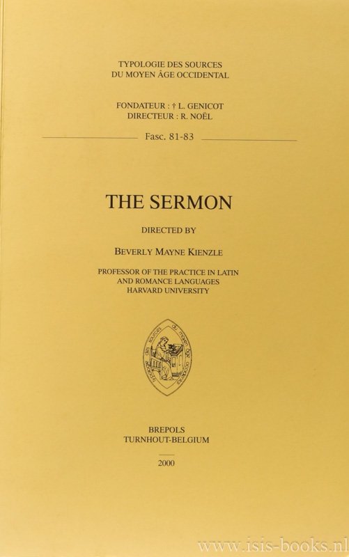 KIENZLE, B.M., (ED.) - The sermon.