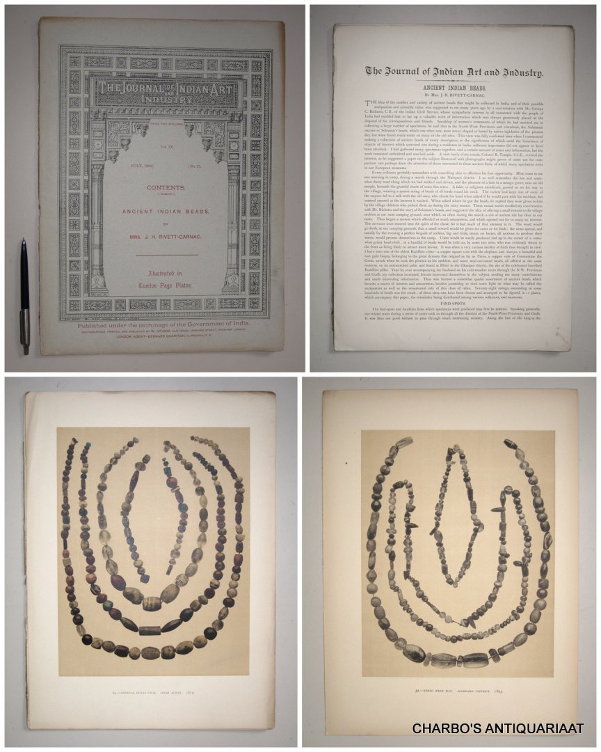 RIVETT-CARNAC, J.H., - Ancient Indian beads.