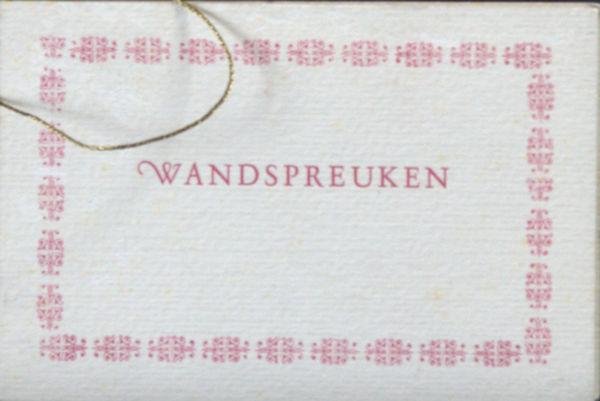 Alberdingk Thijm,  J.A. - Wandspreuken voor de restauraties en drankwinkels der Fancy Fair van de Vakantie Kolonies.