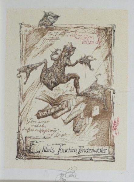 Hieke, Bernd. - Exlibris voor Joachim Pendziwiater.